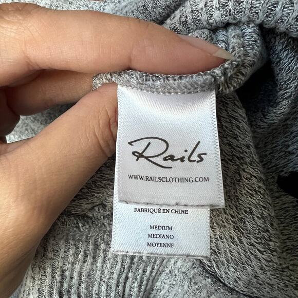 Rails Callahan Sweatshirt in Melange Grey Black Hearts Size M - Picture 5 of 7